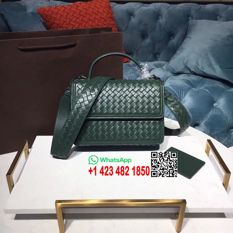 Bottega Veneta Alumna Bag 24cm Intrecciato Nappa Skinn Brunito Hardware Høst/vinter 2019 Kolleksjon, Grønn