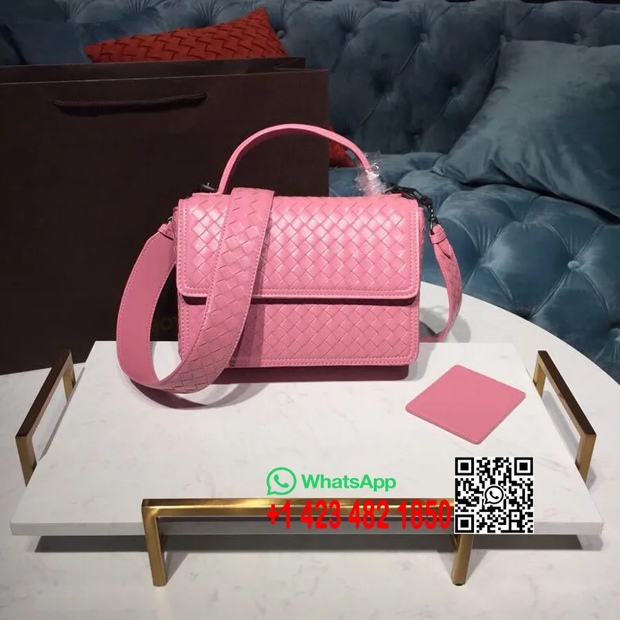 Bottega Veneta Alumna Bag 24cm Intrecciato Nappa Skinn Brunito Hardware Høst/vinter 2019 Kolleksjon, Rosa