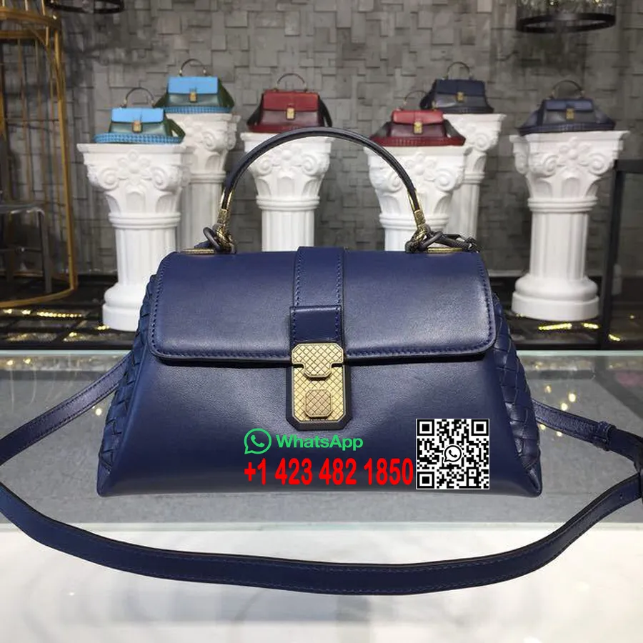 Bottega Veneta Mini Piazza Tophåndtag Taske 25 Cm Nappa Læder Guld Hardware Efterår/vinter 2019 Kollektion, Atlantic