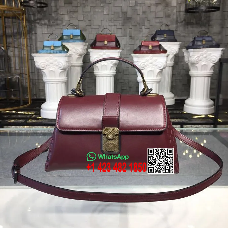 Bottega Veneta Mini Piazza Tophåndtag Taske 25 Cm Nappa Læder Guld Hardware Efterår/vinter 2019 Kollektion, Vinrød