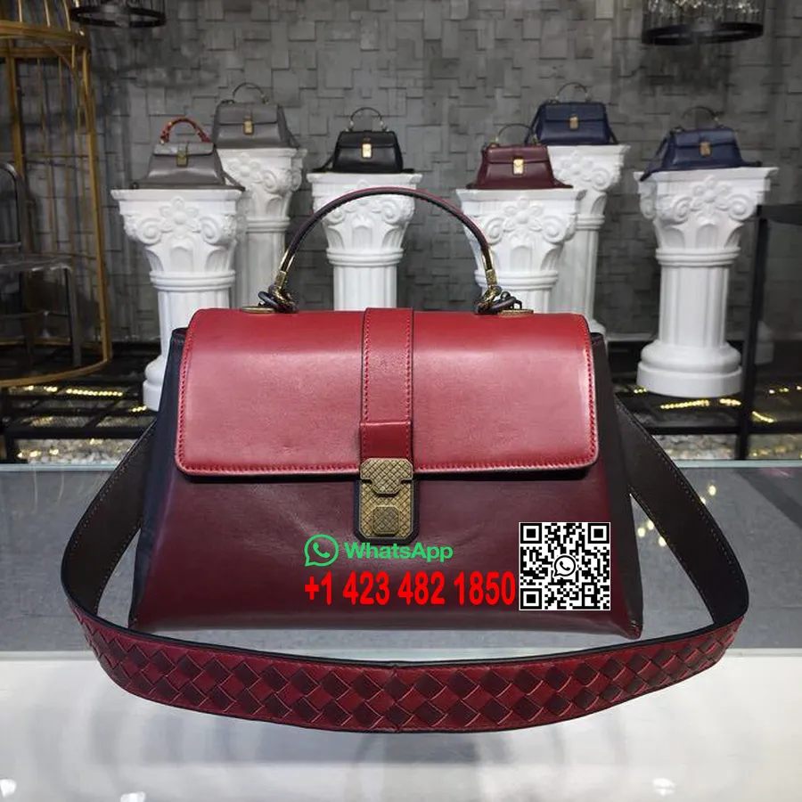 Bottega Veneta Geantă Piazza Medie Cu Mâner Superior 30 Cm Piele Nappa Hardware Auriu Colecția Toamnă/iarna 2019, Visiniu