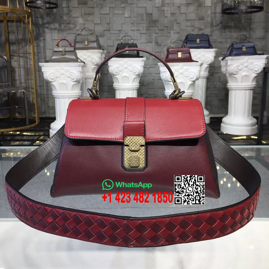 Bottega Veneta Mini Piazza Tophåndtag Taske 25 Cm Nappa Læder Guld Hardware Efterår/vinter 2019 Kollektion, Bordeaux