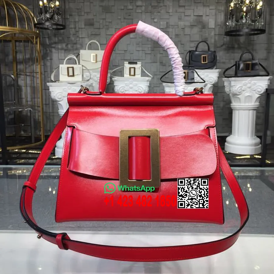 Boyy Karl Satchel Tas Besar 28cm Kulit Anak Sapi Koleksi Musim Semi/musim Panas 2018, Merah