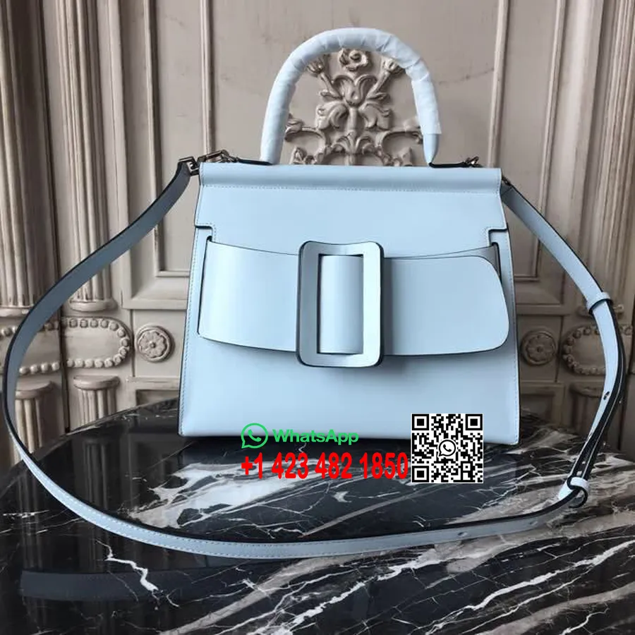 Boyy Karl Satchel Large Bag 28cm Calfskin Leather Spring/Summer 2018 Collection, Light Blue