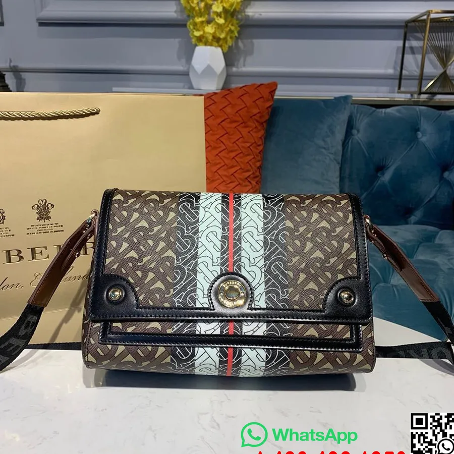 Sac Bandoulière Burberry Tb Logo 25cm En Toile Enduite Collection Automne/hiver 2019, Marron