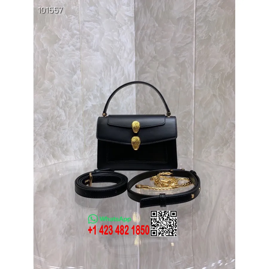 Bvlgari X Alexander Wang Tas Sabuk Selempang Rantai 18cm 288739 Kulit Anak Sapi Koleksi Musim Gugur/dingin 2022, Hitam