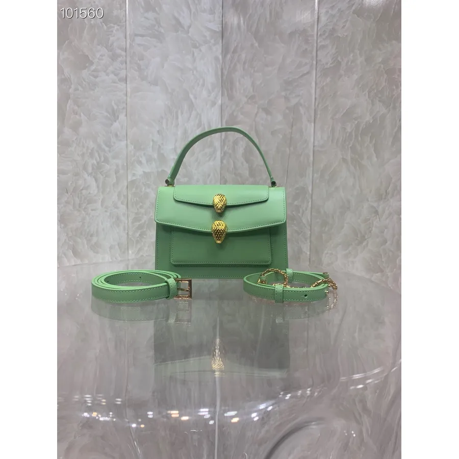 Bvlgari x Alexander Wang Chain Crossbody Belt Bag 18cm 288739 Calfskin Leather Fall/Winter 2022 Collection, Spring Peridot Green