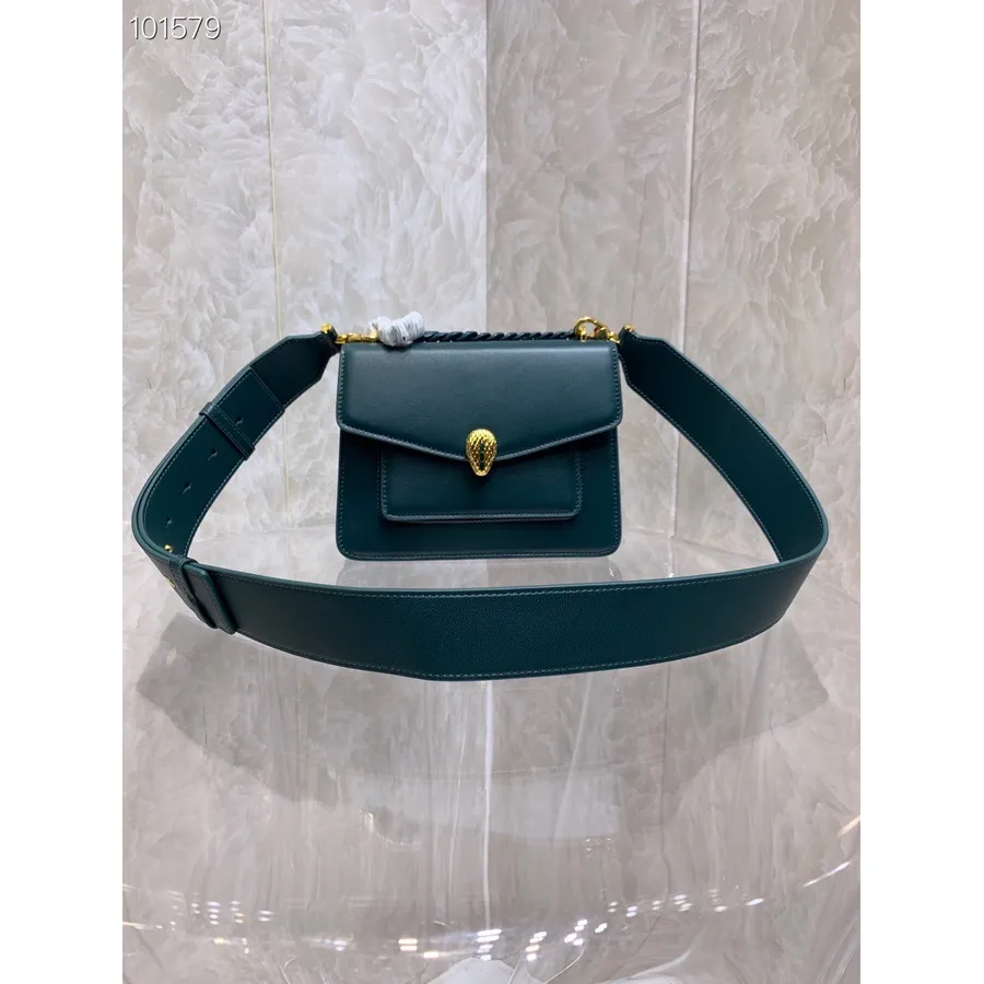 Bvlgari Serpenti Forever Maxi Bolso Bandolera Con Cadena 20cm 29074 Piel Napa Colección Otoño/invierno 2022, Verde