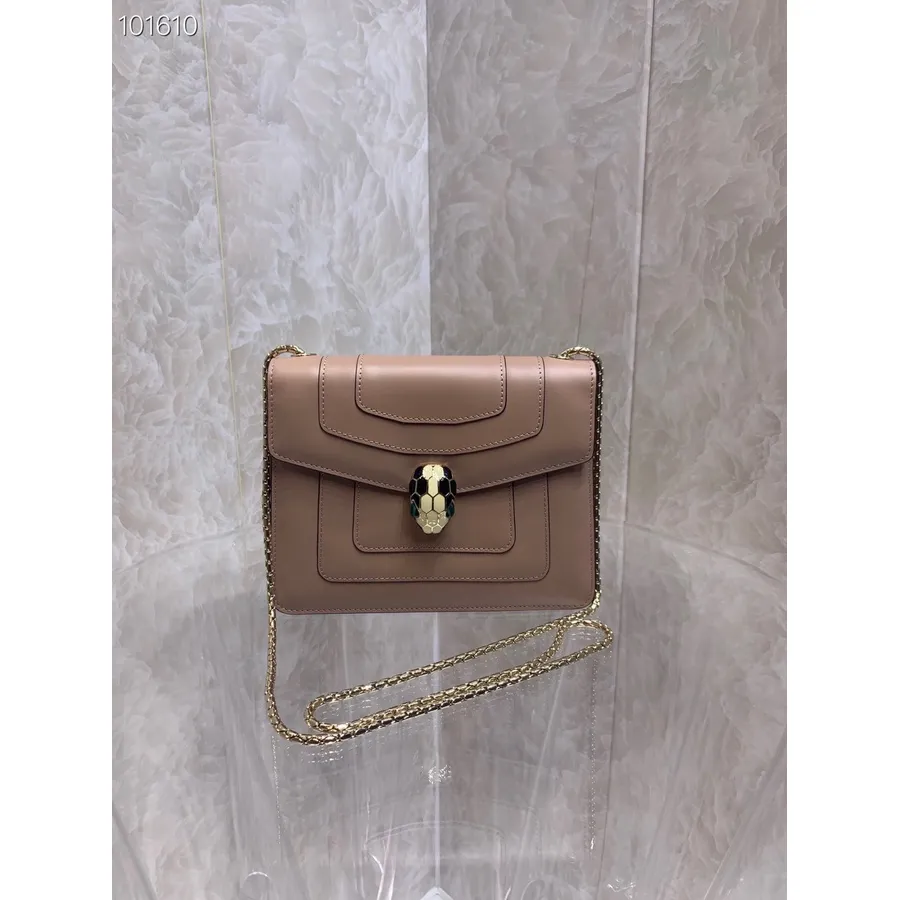 Bvlgari Serpenti Forever Kleine Crossbodytas 20cm 34559 Kalfsleer Herfst/wintercollectie 2022, Taupe