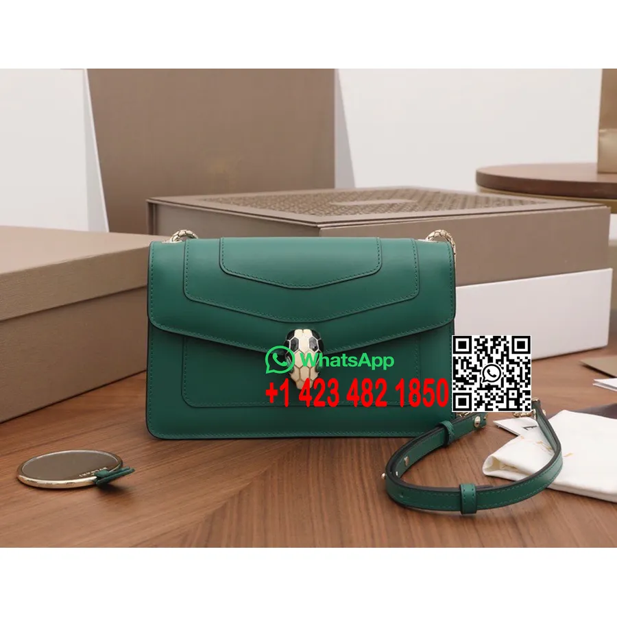 Bvlgari Serpenti Forever Small Crossbody Bag 22cm Calfskin Leather Spring/Summer 2022 Collection, Emerald Green