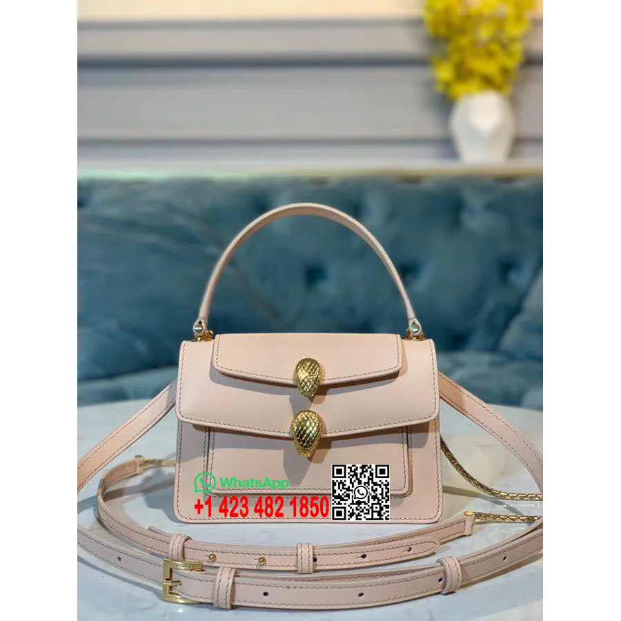 Bulgari X Alexander Wang Serpenti Schoudertas 18 Cm Gouden Hardware Glad Kalfsleer Collectie Lente/zomer 2020, Blozen Roze