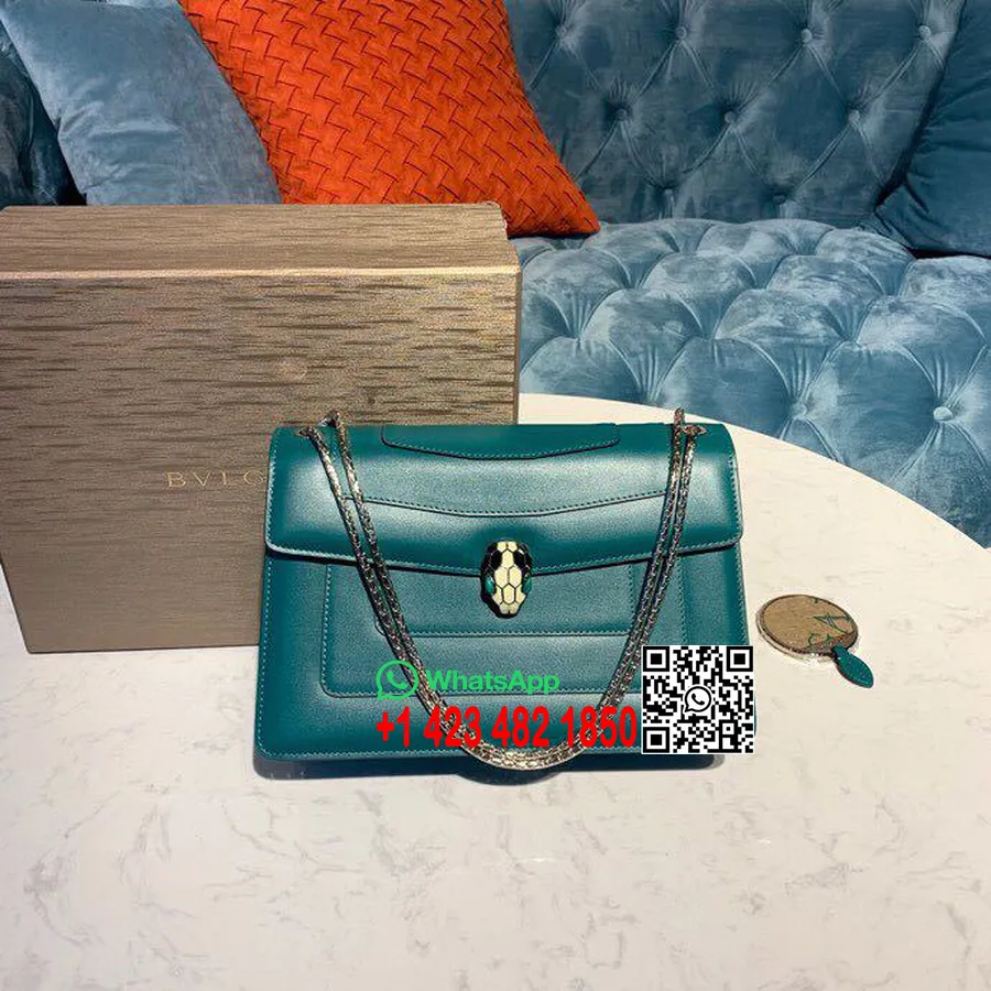 Bulgari Serpenti Forever Bolsa Com Corrente De Reforço único 28 Cm Esmalte Preto E Branco Brilhante Com Fecho De Olhos Em Malaqu