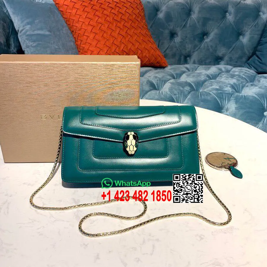 Bolsa De Ombro Bulgari Serpenti Forever 25cm Com Corrente De Reforço único Esmalte Preto E Branco Brilhante Com Fechamento De Ol