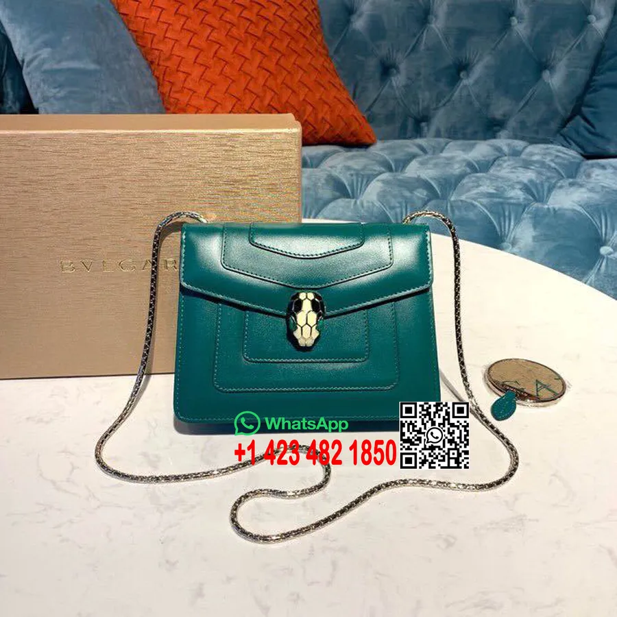 Borsa Bulgari Serpenti Forever 20cm Con Catena A Tassello Singolo Smalto Bianco E Nero Lucido Con Chiusura Ad Occhio In Malachit