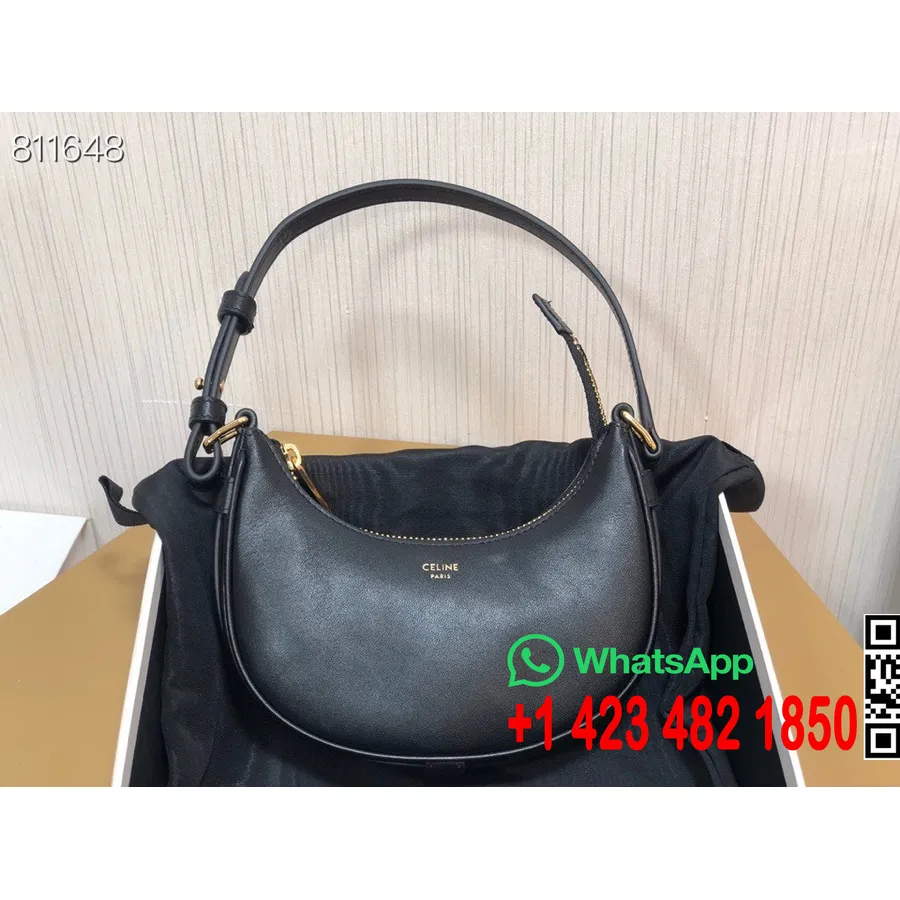 Celine Mini Ava Bag On Strap 18cm Kulit Anak Sapi Koleksi Musim Semi/musim Panas 2022, Hitam