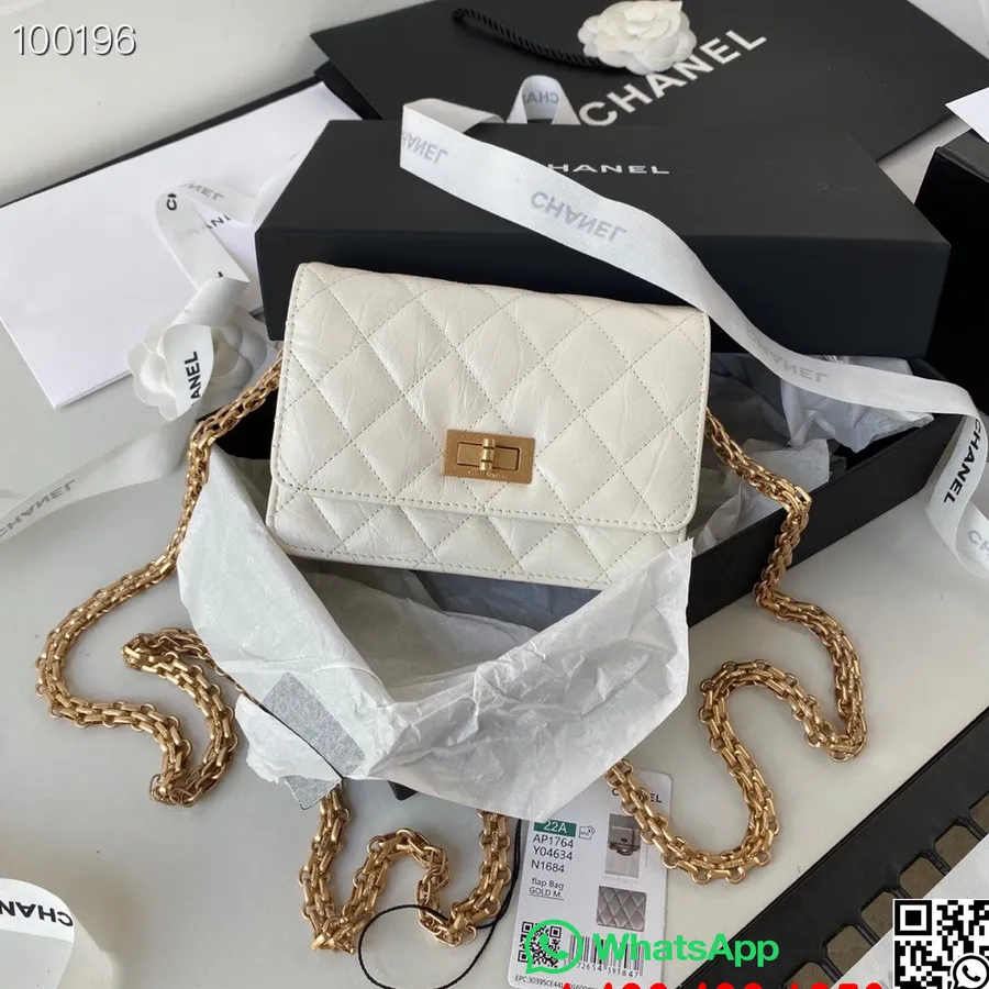 Chanel 2.55 Kordusväljaande Woc Kott 11cm Ap2946 Vasikanahast Nahast Sügis/talv 2022 Kollektsioon, Valge