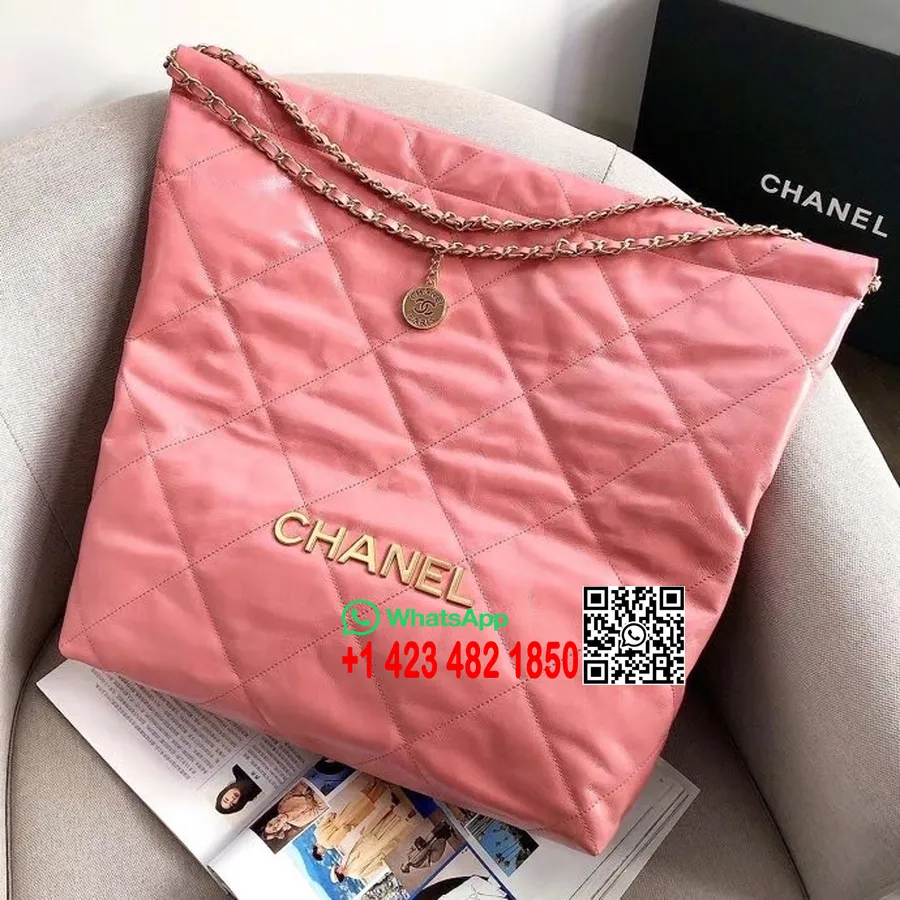 Chanel Plain Tote Bag 50cm AS3262 Calfskin Leather Gold Hardware Spring/Summer 2022 Collection, Salmon Pink