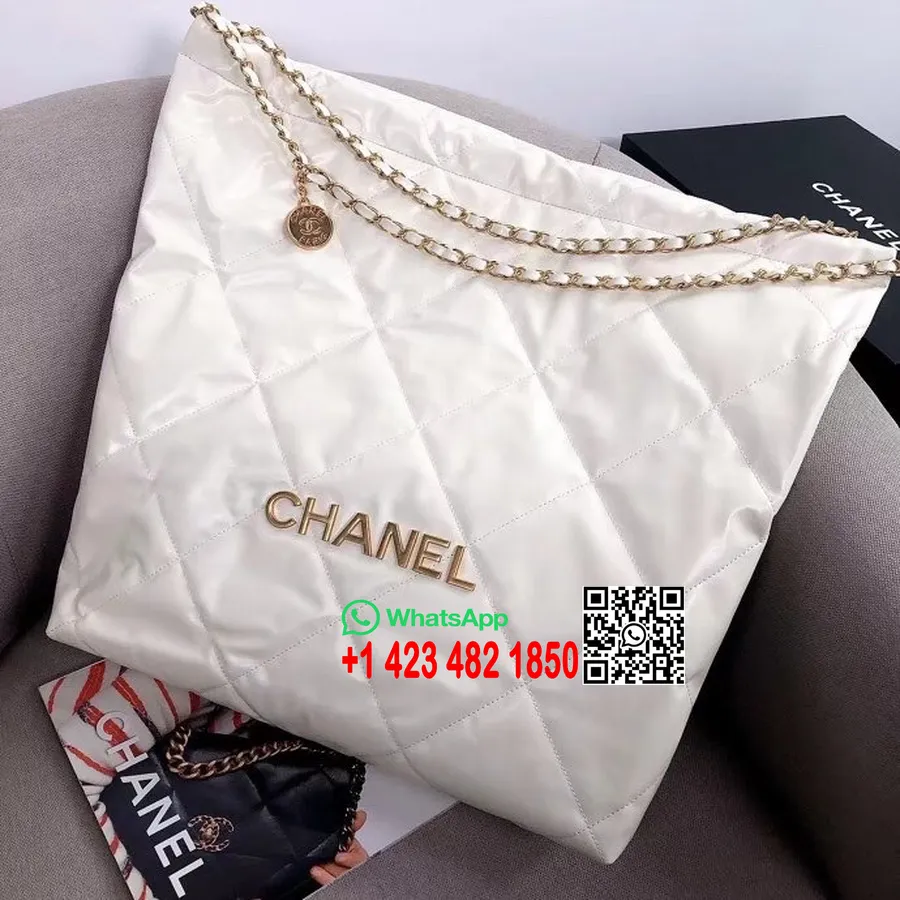 Chanel Plain Tote Bag 50cm AS3262 Calfskin Leather Gold Hardware Spring/Summer 2022 Collection, White