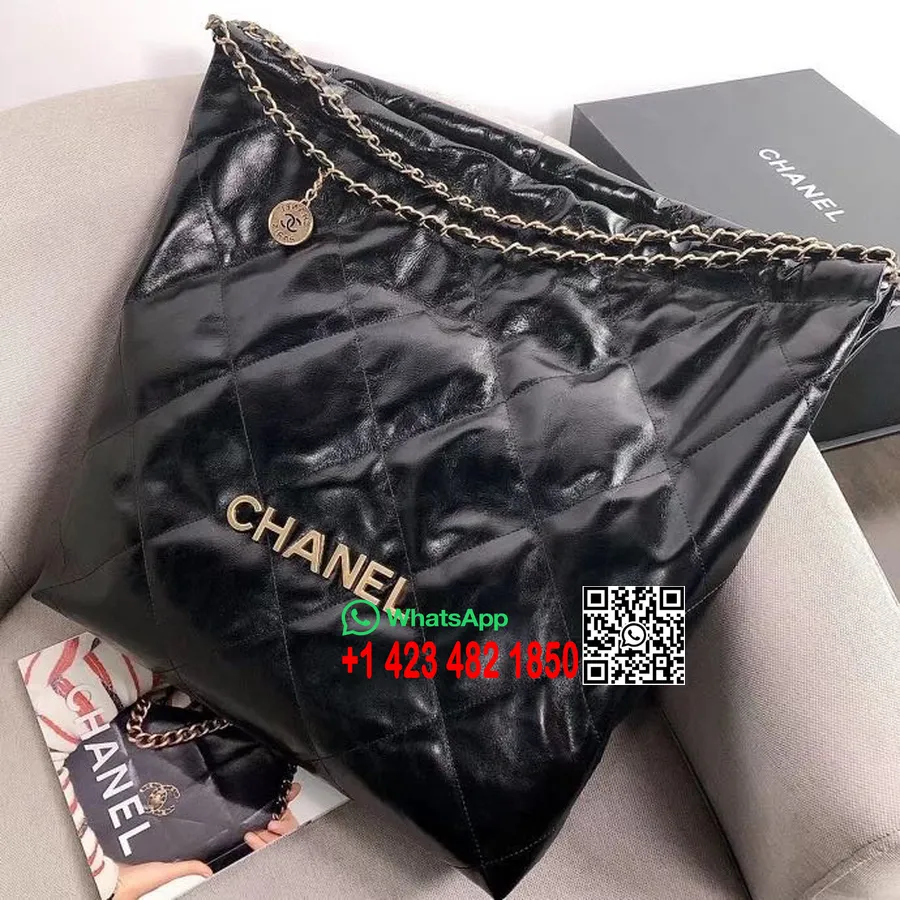 Chanel Plain Tote Bag 50cm AS3262 Calfskin Leather Gold Hardware Spring/Summer 2022 Collection, Black