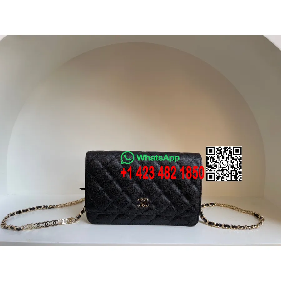 Chanel Woc Portemonnee Aan Een Ketting Cc-kettingtas 20 Cm Ap81188 Generfd Kalfsleer Gouden Hardware Collectie Lente/zomer 2022,