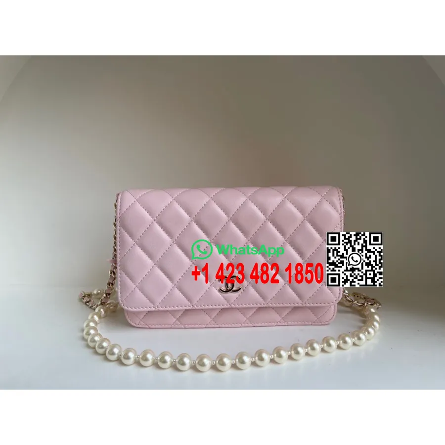 Chanel WOC CC Chain Bag 20cm Grained Calfskin Leather Gold Hardware Spring/Summer 2022 Collection, Light Pink