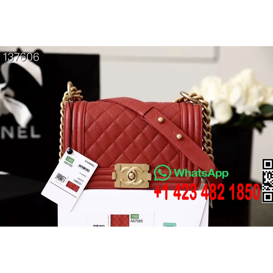 Chanel Leboy çanta 20cm Havyar Deri Altın Donanımı İlkbahar/yaz 2020 Koleksiyonu, Bordo