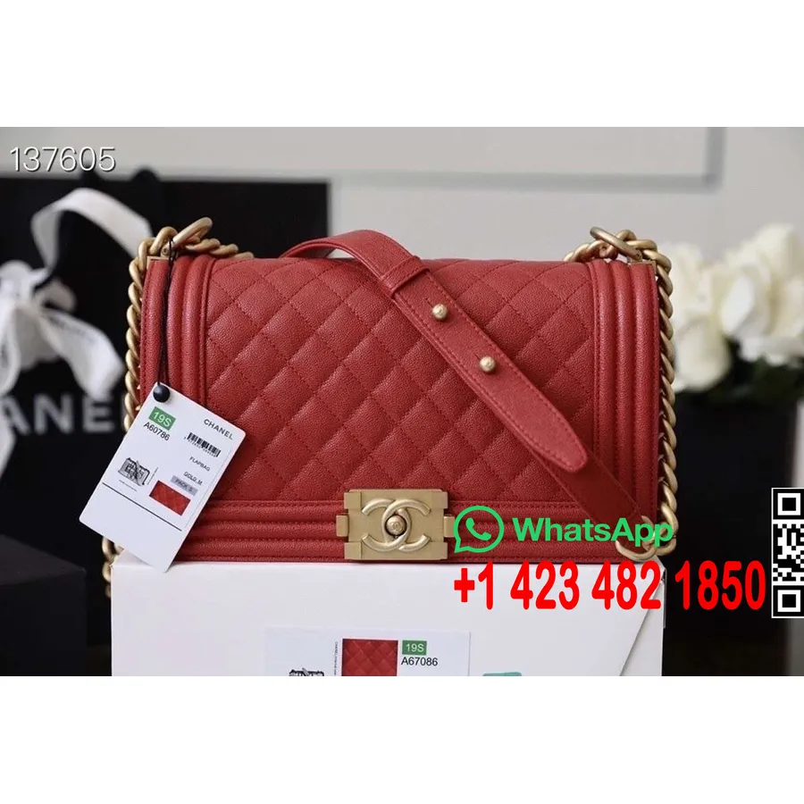 Sac Chanel Leboy 25cm Cuir Caviar Matériel Doré Collection Printemps/été 2020, Bordeaux