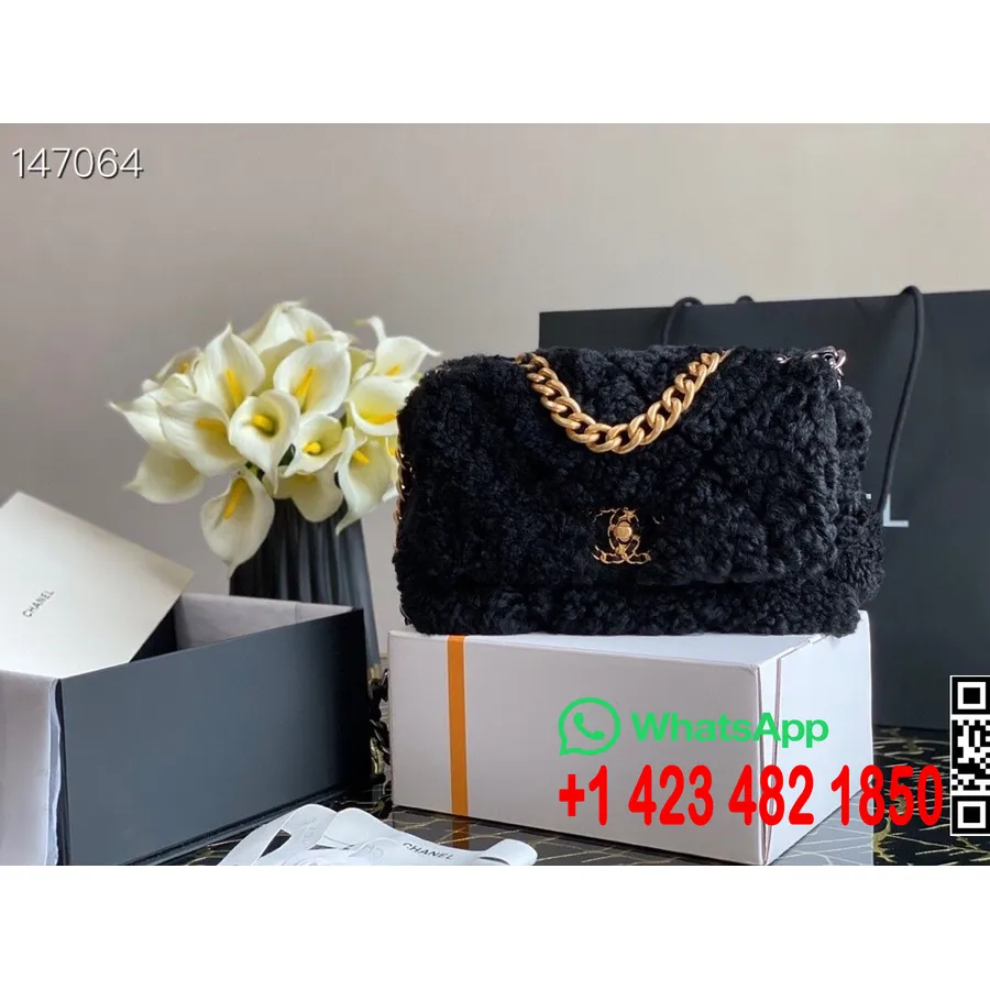 Bolso Con Solapa Chanel 19 Piel De Oveja/piel De Oveja Colección Otoño/invierno 2020, Negro