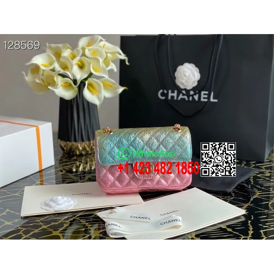 Sac Chanel Reissue 2.55 20cm Matériel Doré Vieilli Cuir De Chèvre Collection Automne/hiver 2020, Multicolore Métallisé