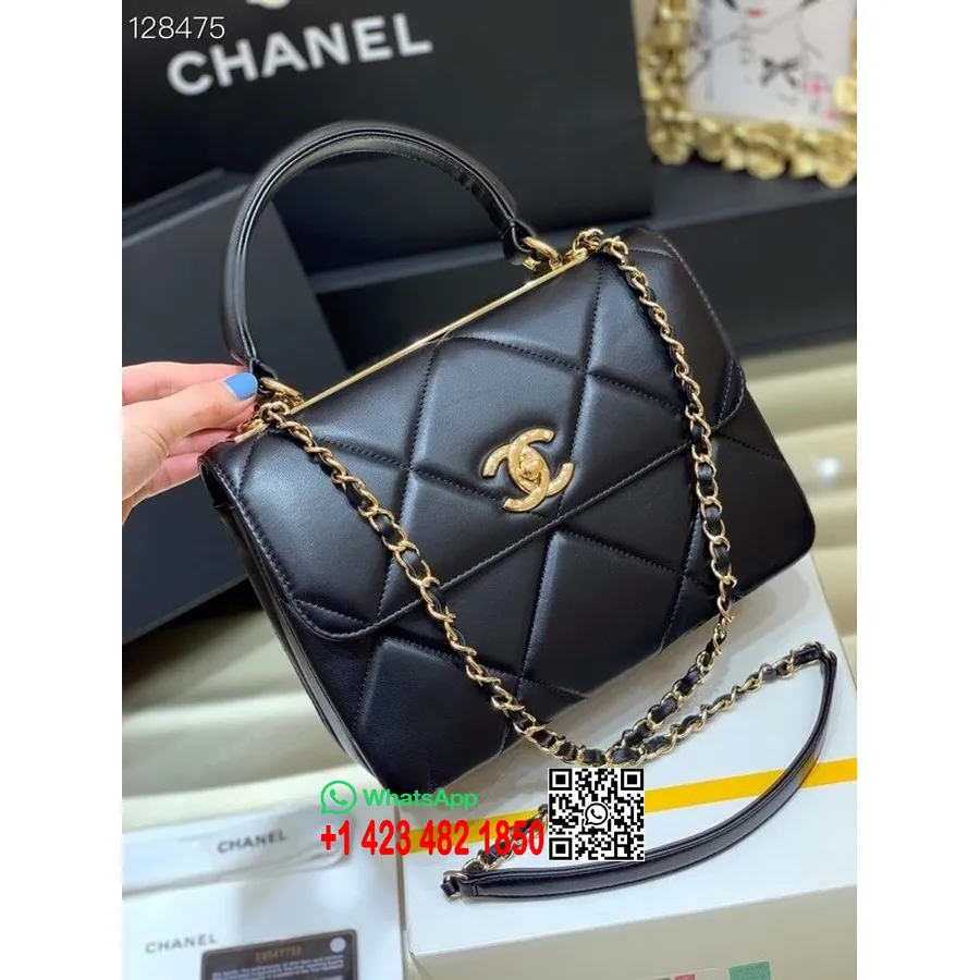 Chanel Kapitone Trendy Cc çanta 25cm Altın Donanım Kuzu Deri Deri Ilk/yaz 2020 Koleksiyonu, Siyah