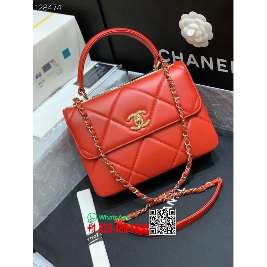 Chanel Kapitone Trendy Cc çanta 25cm Altın Donanım Kuzu Deri Sonbahar/yaz 2020 Koleksiyonu, Kırmızı