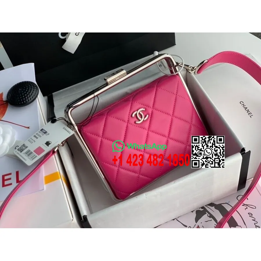 Pochette Chanel 20 Cm As1732 Pelle Di Agnello Hardware Argento Collezione Autunno/inverno 2020, Rosa