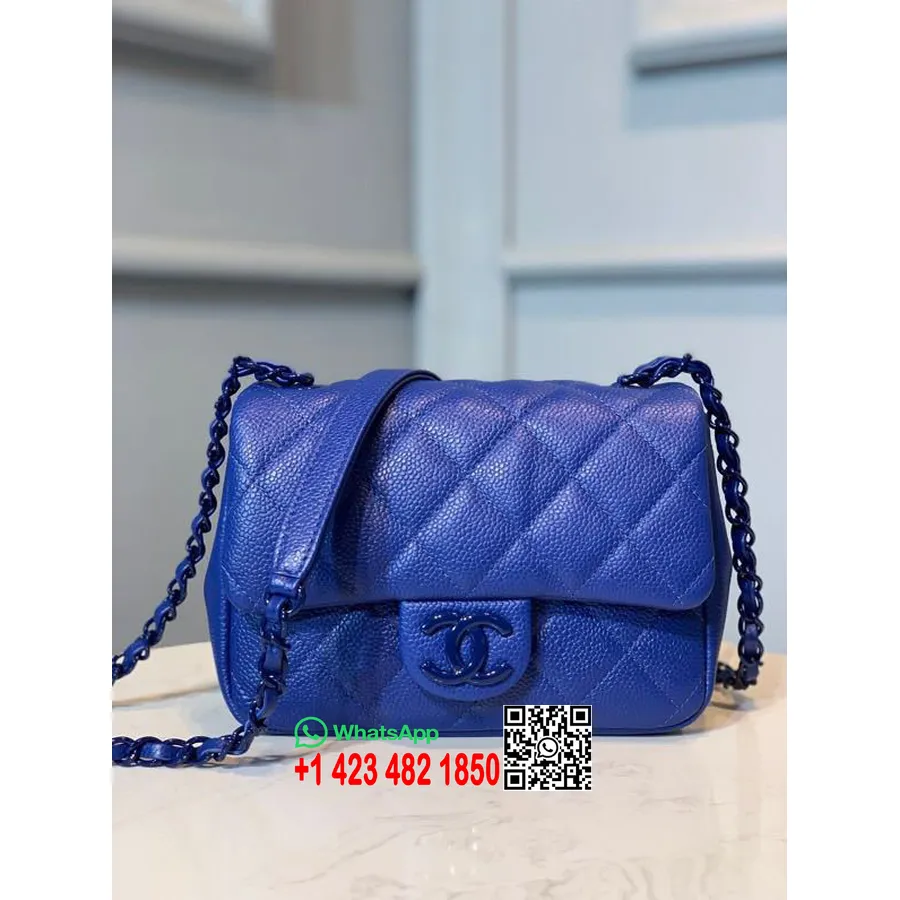 Chanel Ultra Matte τετράγωνη μίνι τσάντα As1784 18cm δερμάτινο χαβιάρι συλλογή άνοιξη/καλοκαίρι 2020, μπλε ναυτικό