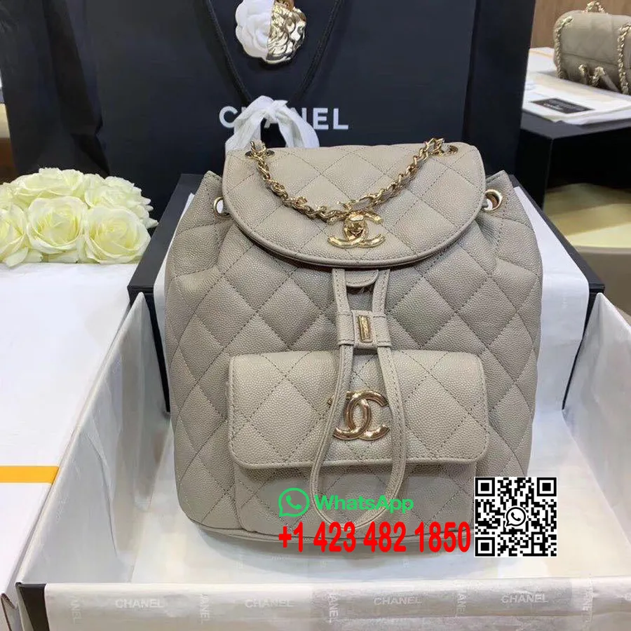 Rucsac Chanel Duma 24 Cm Hardware Auriu Piele Caviar Colectia Primavara/vara 2020, Gri