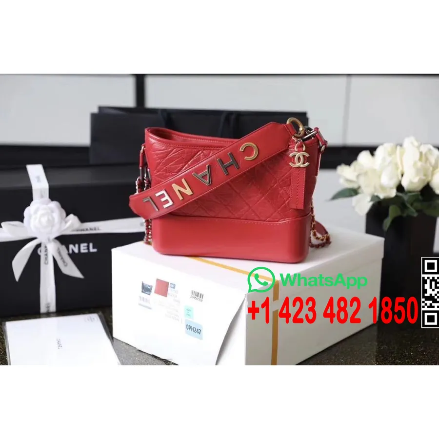 Chanel Gabrielle Sac Hobo 24cm As0865 Matériel Bicolore Cuir De Veau Vieilli Collection Printemps/été Acte 1 2020, Rouge