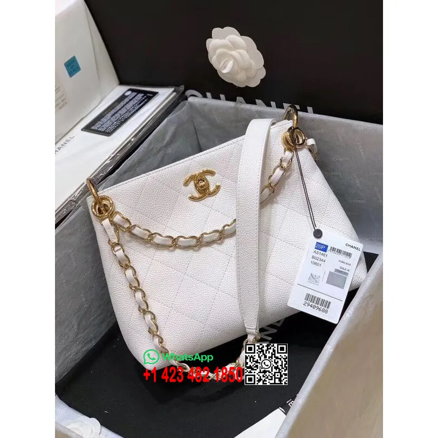 Chanel Bucket Kott 20cm As1461 Lambanahast Kevad/suvi Act 2 2020 Kollektsioon, Valge