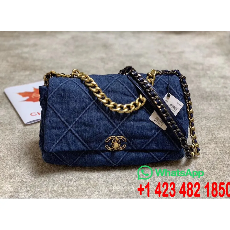 Bolso Con Solapa Chanel 19 36cm Piel De Cabra Colección Primavera/verano 2020 Acto 1, Azul Denim