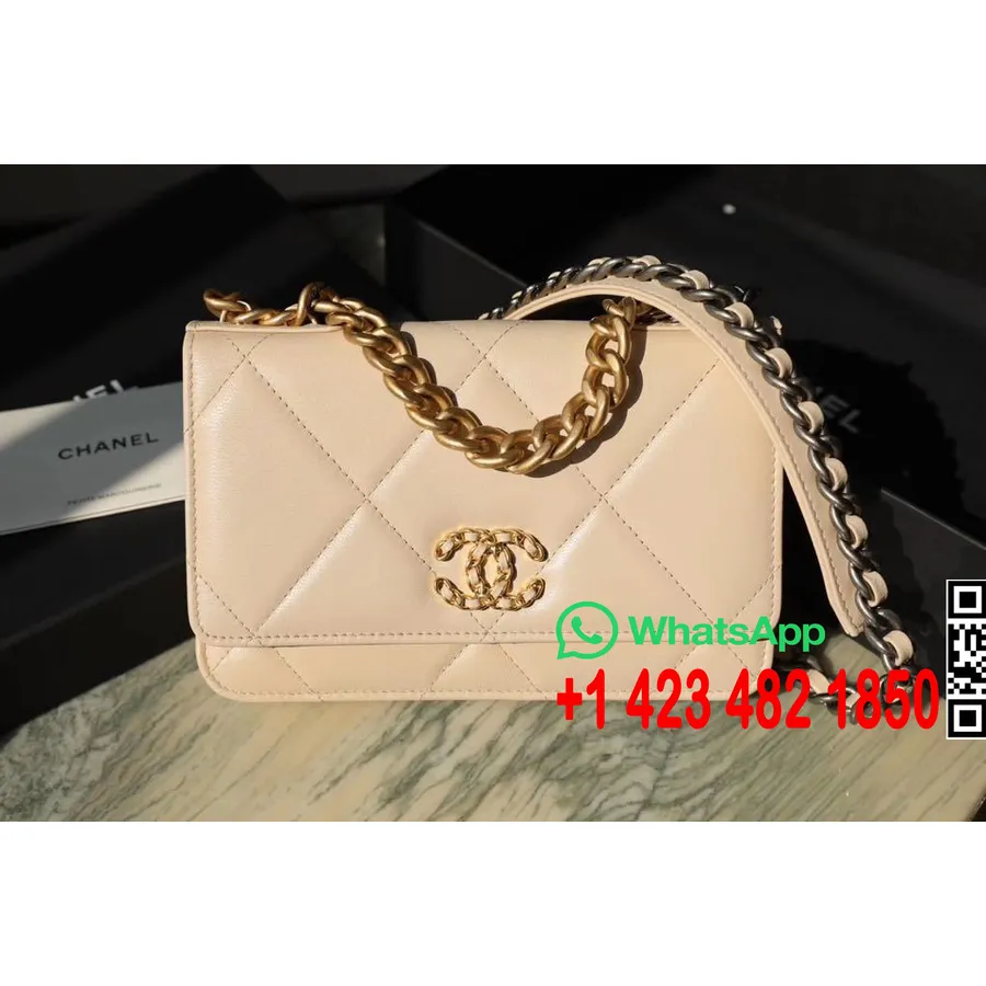 Chanel 19 WOC Flap Bag 20cm Goatskin Leather Spring/Summer 2020 Act 1 Collection, Beige