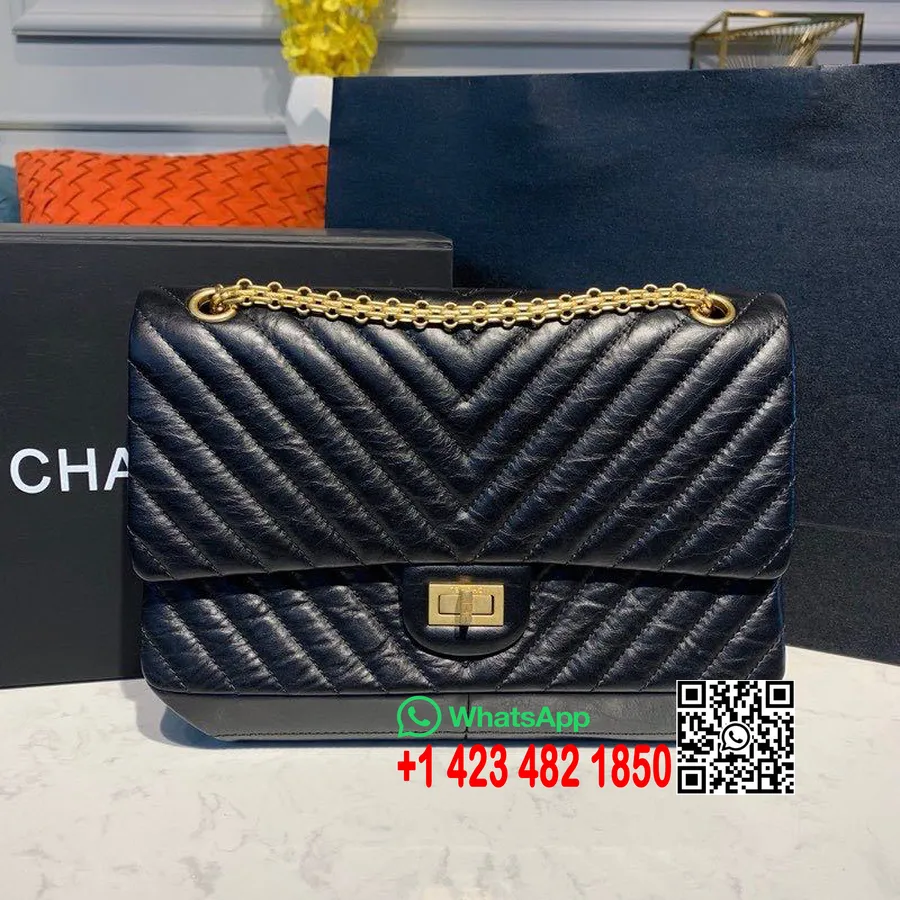 Chanel Reissue 2.55 Chevron Soma 28cm Jērādas Novecojusi Zelta Hardware Cruise 2019 Klasiskā Kolekcija, Melna