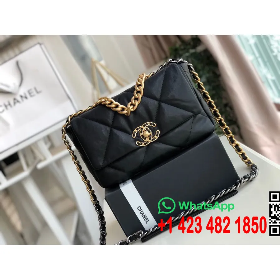 Bolso Con Solapa Chanel 19 26 Cm Piel De Cabra Colección Otoño/invierno 2019 Acto 1, Negro