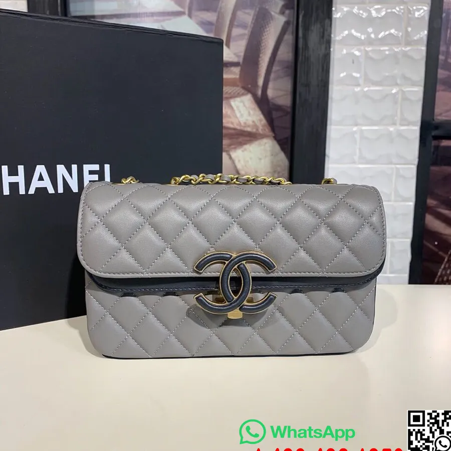 Chanel CC Chic Flap Kleine Tasche 22 Cm Lammleder Pre-Fall-Kollektion 2019, Grau