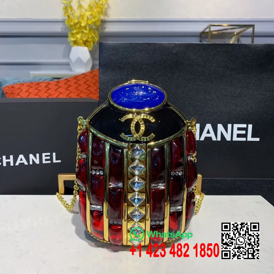 βραδινή τσάντα σκαραβαίος Chanel 20cm ρητίνη, στρας και χρυσό υλικό Pre φθινόπωρο/χειμώνας 2019 συλλογή, μαύρη