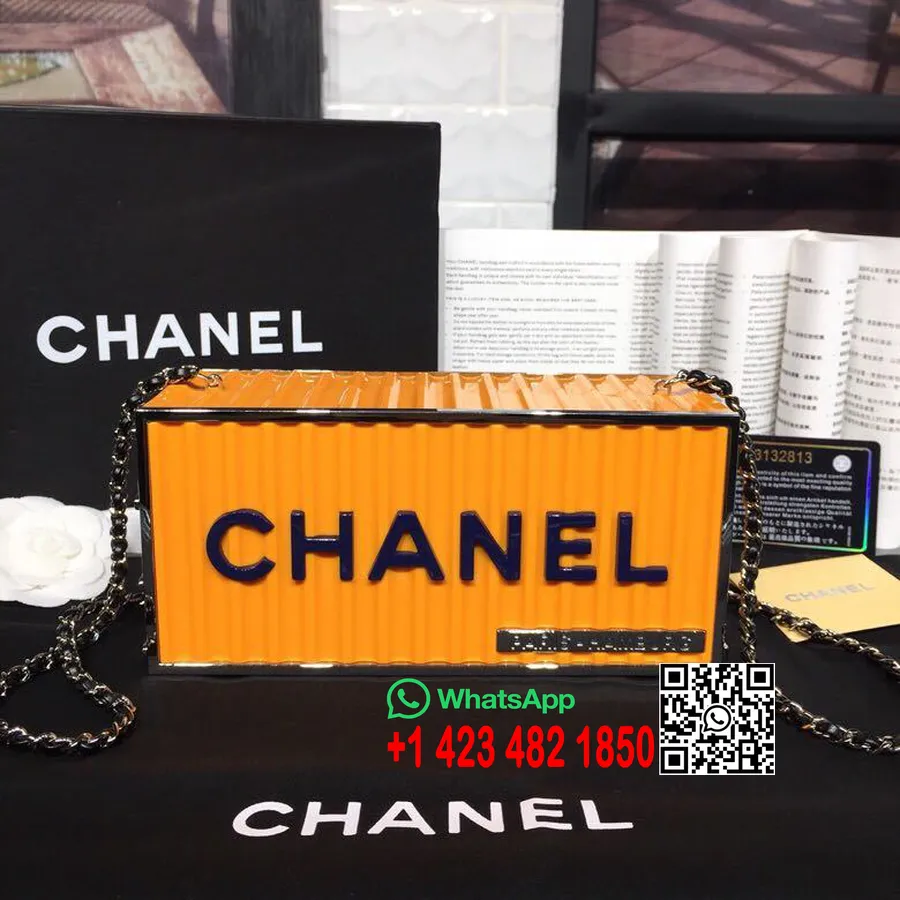 Chanel Versandbehälter Minaudiere Harztasche 20 Cm Silberne Hardware Frühjahr/sommer 2019 Akt 2 Kollektion, Gelb