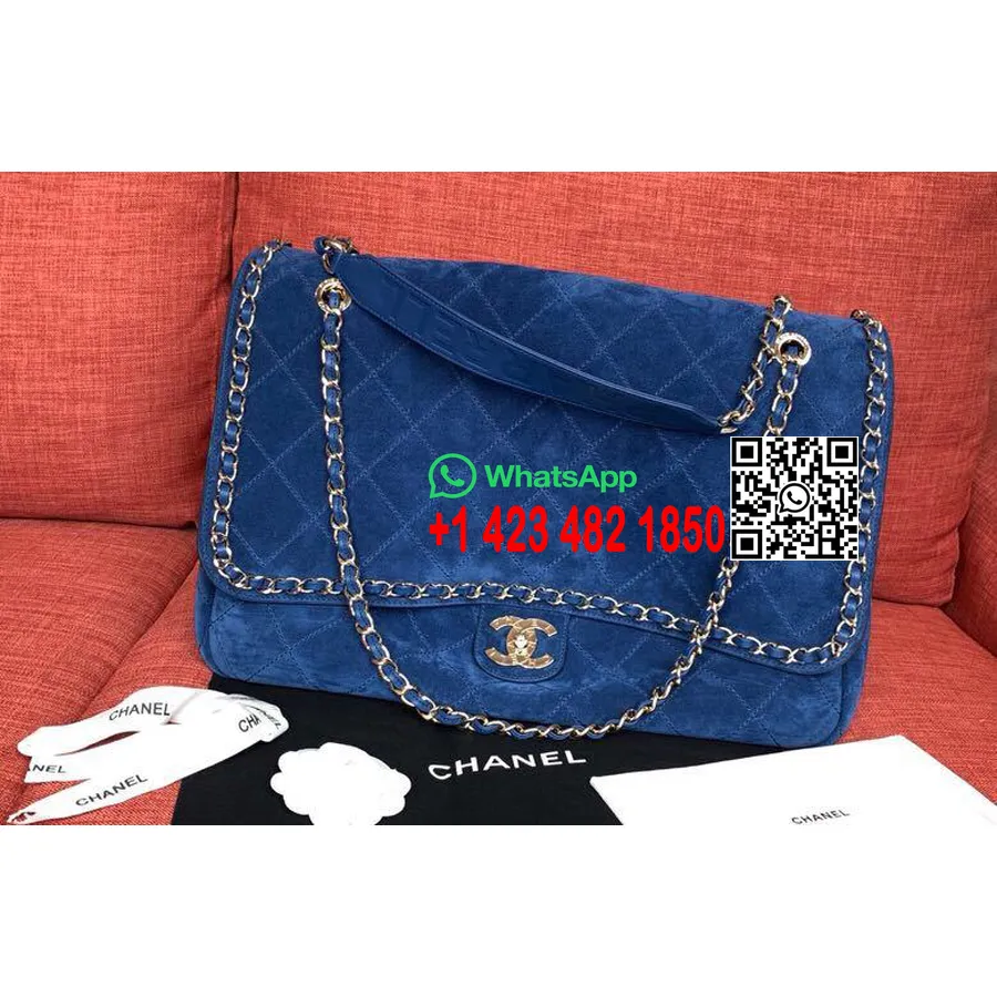 Chanel X Pharrell Collection Capsule Xxl Sac De Voyage à Rabat Classique 46cm Cuir D'agneau Suédé Matériel Doré Printemps / été