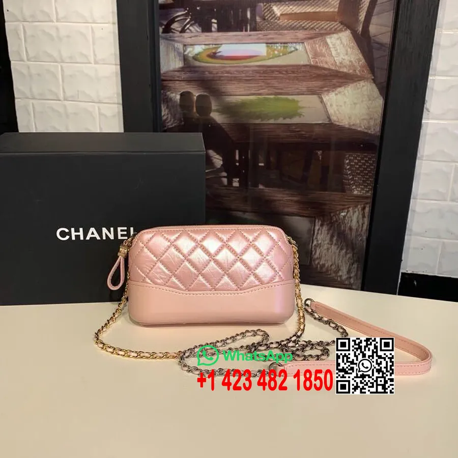 Gabrielle Mini Hobo Bag 18cm Gold Hardware Lambskin Leather Spring/Summer Act 1 2019 Collection, Pearl Pink