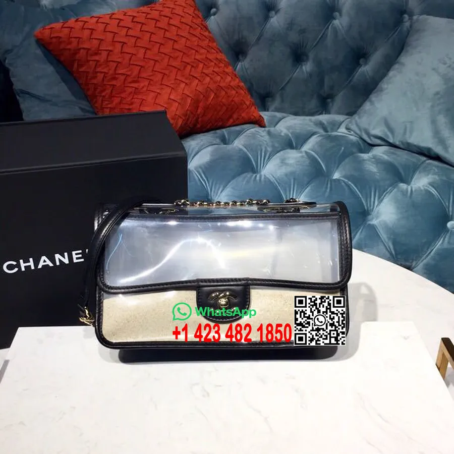 Chanel Pvc чанта с капак 26 см телешка кожа златен обков колекция пролет/лято 2019 акт 2, черна