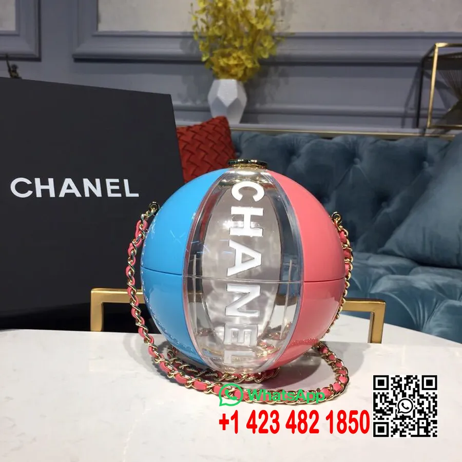 Chanel Multicolor Beach Ball Minaudiere Resin Bag 15cm Gold Hardware Spring/Summer 2019 Act 2 Collection, Turquoise/Pink/White/T