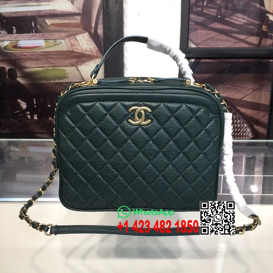 Chanel Cc Vanity çanta 25cm Altın Donanım Geyik Derisi Deri Sonbahar/kış 2018 Act 2 Koleksiyonu, Yeşil