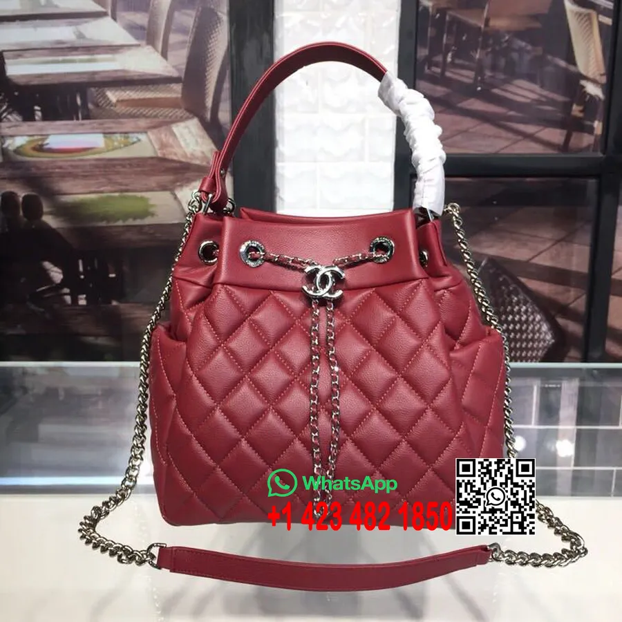 Bolso Bombonera Chanel Con Cordón 26 Cm Piel De Ciervo Herrajes De Rutenio Plateado Colección Primavera/verano 2019 Acto 2, Burd