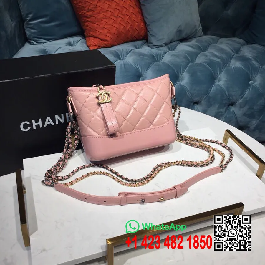 Chanel Gabrielle Hobo Torba Mala 20cm Stara Teleća Koža Proljeće/ljeto 2019. Akt 1 Kolekcija 2019., Roza